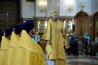 В канун Недели 16-й по Пятидесятнице правящий архиерей совершил всенощное бдение в Спасо-Преображенском кафедральном соборе